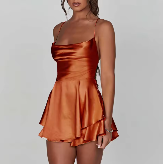 Satin Silk Women Sexy Dress - Sangia Silks