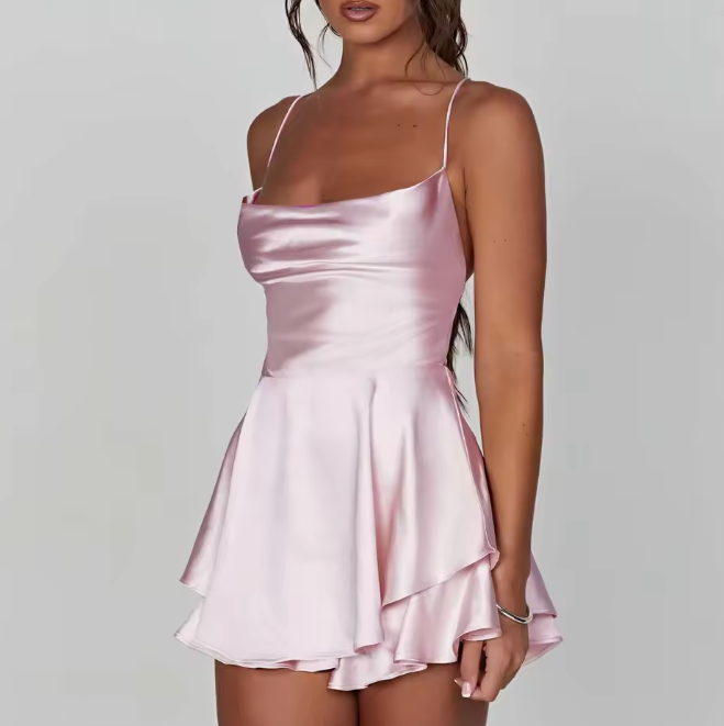Satin Silk Women Sexy Dress - Sangia Silks