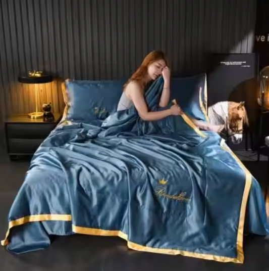 Light Luxury Embroidered Washing Silk Sheet