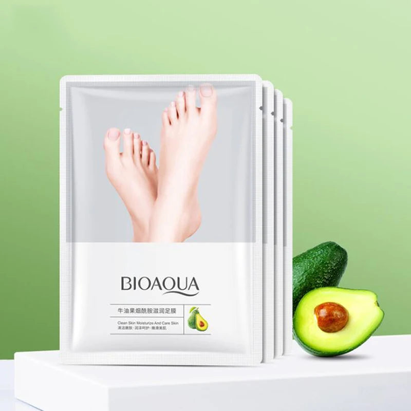 5 Pairs BIOAQUA Avocado Exfoliating Foot Mask Feet Peeling Masks Foot SPA Pedicure Socks Moisturizing Remove Dead Skin Foot Care - Sangia Silks