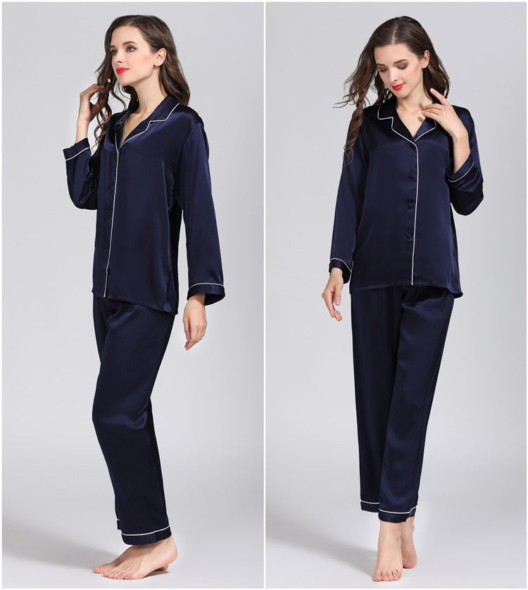 100% Pure Silk Women Pajama Set - Sangia Silks