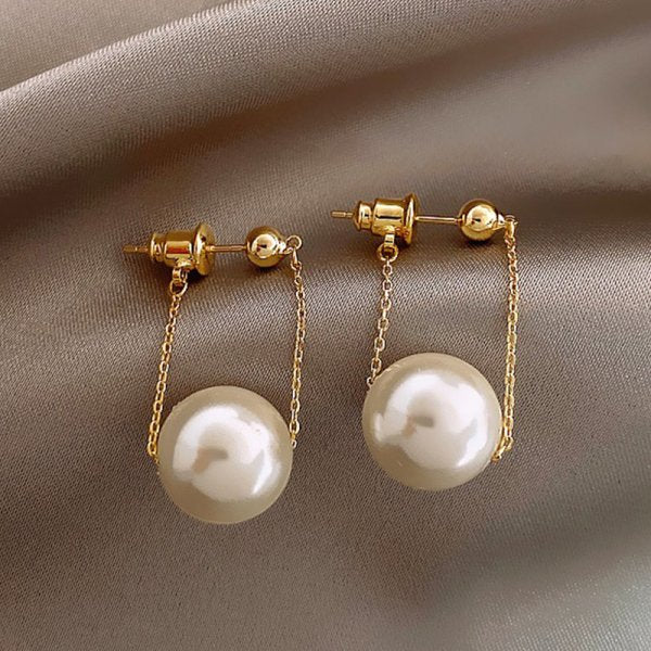 2022 New Classic Elegant Imitation Pearl Dangle Earrings For Women Crystal Long Tassel Exquisite Drop Earring Wedding Jewelry - Sangia Silks