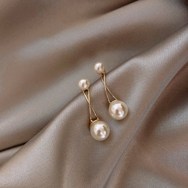 2022 New Classic Elegant Imitation Pearl Dangle Earrings For Women Crystal Long Tassel Exquisite Drop Earring Wedding Jewelry - Sangia Silks