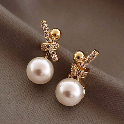 2022 New Classic Elegant Imitation Pearl Dangle Earrings For Women Crystal Long Tassel Exquisite Drop Earring Wedding Jewelry - Sangia Silks